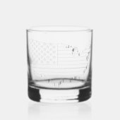 USA-Flagge & Karte Whiskyglas (Vorderseite)