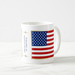 USA-Flagge + Karten-Tasse Kaffeetasse