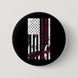 USA-Flagge Kehlkopfkrebs-Bewusstsein Krebs-Schleif Button