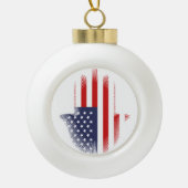 USA-Flagge Keramik Kugel-Ornament (Vorderseite)