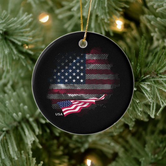 USA-Flagge Keramik Ornament (Baum)