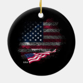 USA-Flagge Keramik Ornament (Hinten)