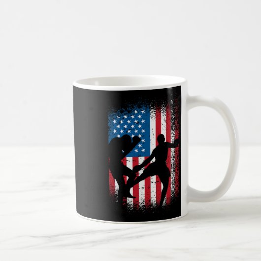 Usa-Flagge-Kickboxen-Design für Boxfan oder Marti Kaffeetasse (Rechts)