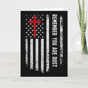 Usa-Flagge Kreuz Denke daran, dass du Staub bist A Karte