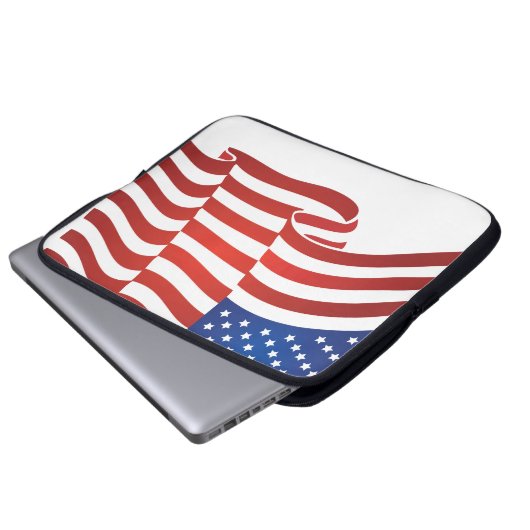 USA-Flagge Laptopschutzhülle (Vorne Knopf)