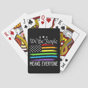 USA-Flagge LGBTQ Gleichberechtigung Wir das Volk b Spielkarten