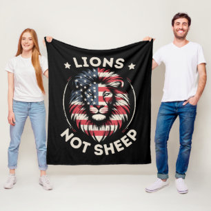 USA-FLAGGE , LÖWEN NICHT SCHAFE FLEECEDECKE