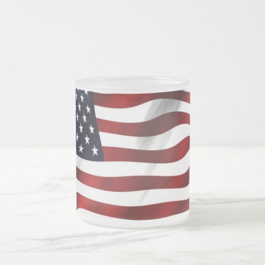USA-Flagge Mattglastasse (Mittel)