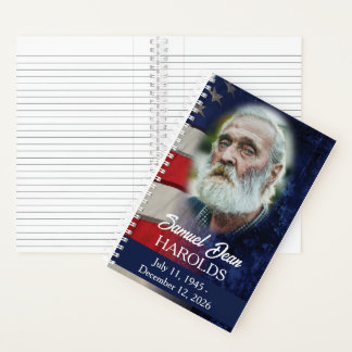 USA-Flagge Militärische Trauerfeier Gedenkbuch für Notizblock