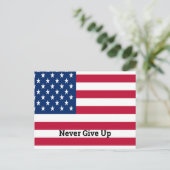 USA-Flagge mit Angebot anpassen Postkarte (Stehend Vorderseite)