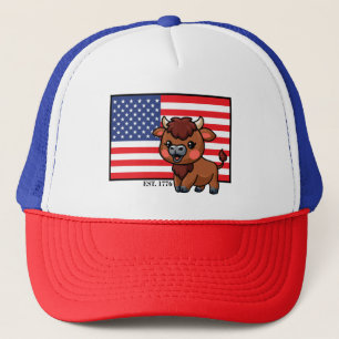 USA-Flagge mit Bison EST 1776 Truckerkappe