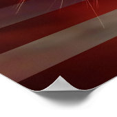 USA-Flagge mit Fireworks Poster (Ecke)