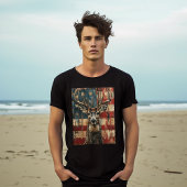USA-Flagge mit Hirsch T-Shirt