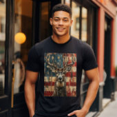 USA-Flagge mit Hirsch T-Shirt