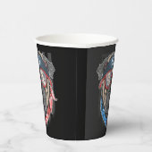 USA-Flagge mit Mops Pappbecher (Rechts)