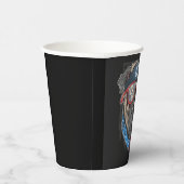 USA-Flagge mit Mops Pappbecher (Rechts)