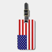 USA-Flagge, mit Name, Adresse... Gepäckanhänger (Vorderseite vertikal)