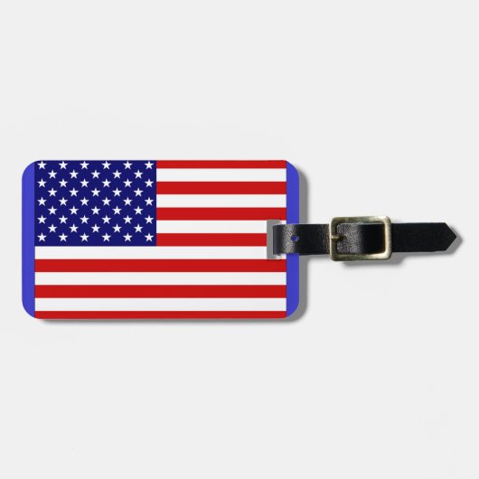 USA-Flagge, mit Namen, Adresse... Gepäckanhänger (Vorderseite horizontal)