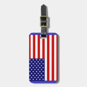 USA-Flagge, mit Namen, Adresse... Gepäckanhänger (Vorderseite vertikal)