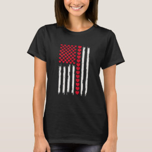 Usa-Flagge mit Valentinstag-Herzen für Frauen T-Shirt