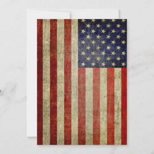 USA-Flagge mit Vintagem Party Einladung (Rückseite)