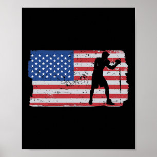 Usa-Flagge Mma Fighter Kickboxen Kampfsport Boxen Poster