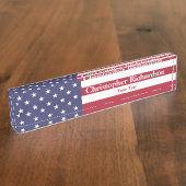 USA-Flagge Namensplakette (Seite)
