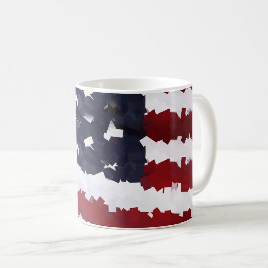 USA-Flagge Papier-Maché-Optik Kaffeetasse (VorderseiteRechts)