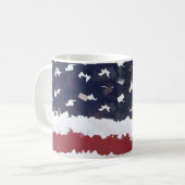 USA-Flagge Papier-Maché-Optik Kaffeetasse (Vorderseite Links)