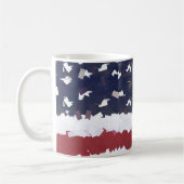 USA-Flagge Papier-Maché-Optik Kaffeetasse (Links)