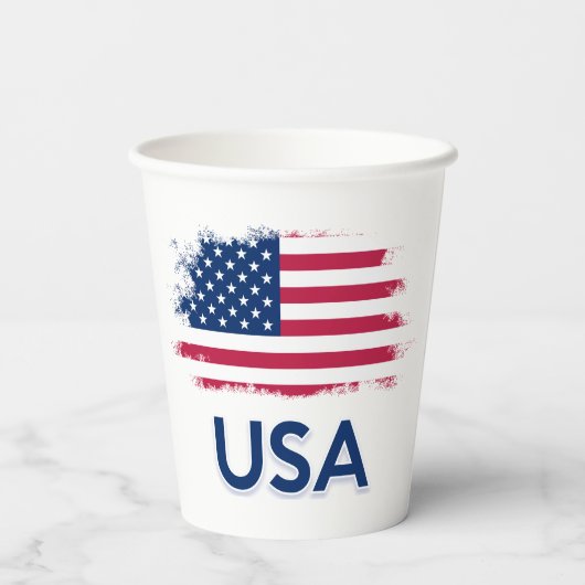 USA-Flagge Pappbecher (Rückseite)