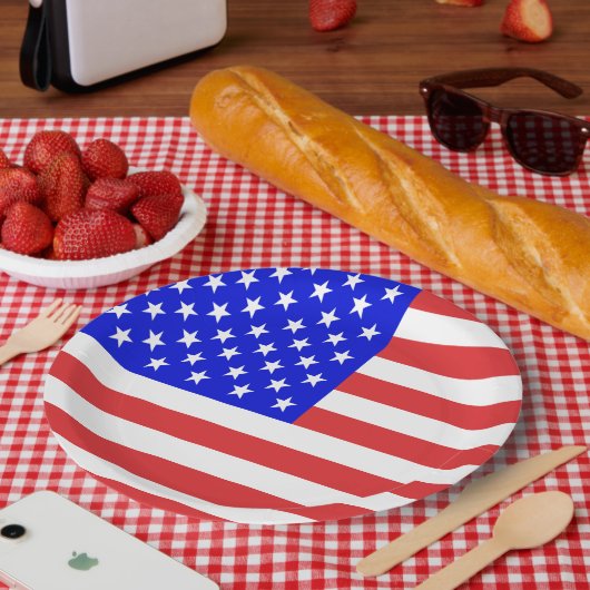 USA-Flagge Pappteller (Picknick)