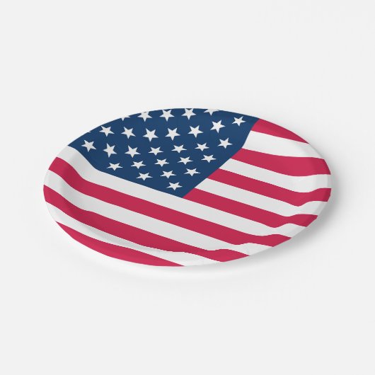 USA-Flagge Pappteller (Schrägansicht)