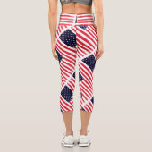 USA Flagge Patrioamerikanisches Flaggen Red White Capri Leggings (Rückseite)