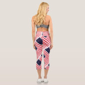 USA Flagge Patrioamerikanisches Flaggen Red White Capri Leggings (Rückseite)