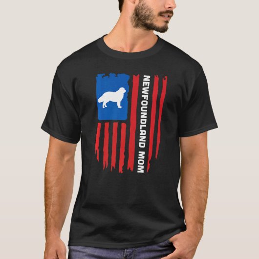 USA-Flagge Patriotic Neufundland Mama T-Shirt (Vorderseite)