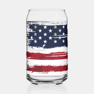 USA-Flagge Patriotisch Amerikanisch Rot Weiß Blau Dosenglas