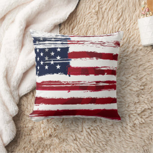 USA-Flagge Patriotisch Amerikanisch Rot Weiß Blau Kissen