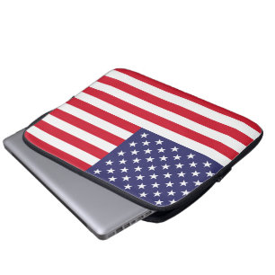 USA-Flagge Patriotisch Amerikanisch Rot Weiß Blau Laptopschutzhülle