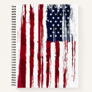 USA-Flagge Patriotisch Amerikanisch Rot Weiß Blau Notizblock