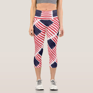 USA-Flagge Patriotische amerikanische Flagge Rot W Capri Leggings