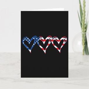 Usa-Flagge Patriotische amerikanische Herzen Strei Karte