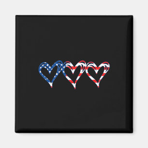 USA-Flagge Patriotische amerikanische Herzen Strei Magnet