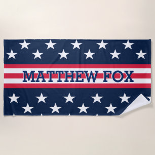 USA-Flagge 🇺🇸 Patriotische Sterne & Streifen Strandtuch