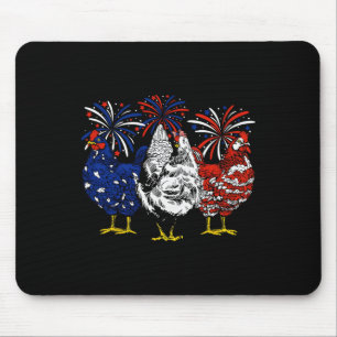 USA-Flagge Patriotischer Hühnerliebhaber 4. Juli Mousepad