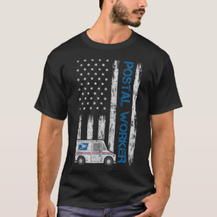 USA-Flagge Patriotischer Postmitarbeiter Briefträg T-Shirt