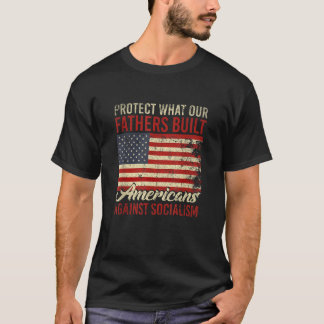 USA Flagge Patriotisches Amerika Kapitalismus Anti T-Shirt