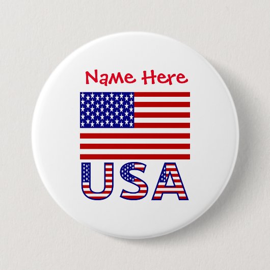 USA Flagge Personalisiertes Erbe Button (Vorderseite)