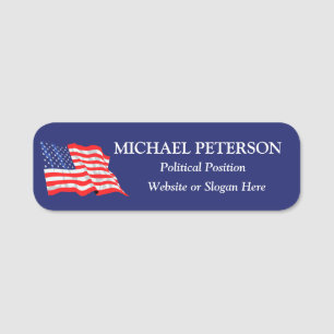 USA-FLAGGE Politische Kampagne Benutzerdefiniert  Namensschild