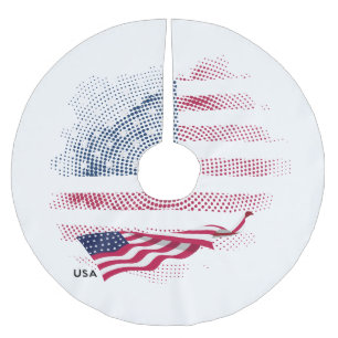 USA-Flagge Polyester Weihnachtsbaumdecke